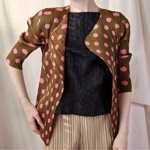 Issey Miyake Pleats Please Polka Dot Cardigan